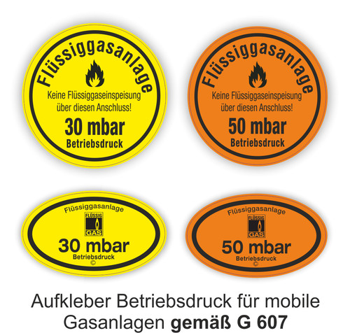 Betriebsdruckaufkleber